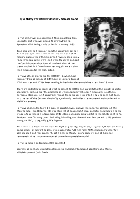 A preview of a PDF biography for Fansher, Harry Frederick